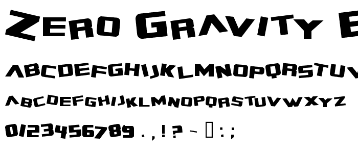 Zero Gravity Extended font